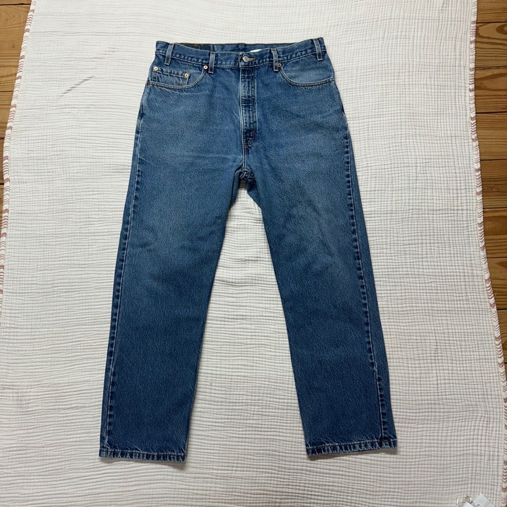 Vintage 2001 Levis 505 Jeans Mens 36x30 Blue Regular Fit Straight Leg Denim